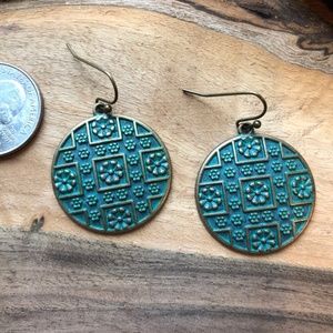 BRAND NEW Textured Patina Bronze Earrings